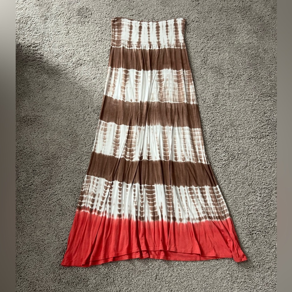 GUC VENUS Tie Dye Knit Maxi Skirt Small